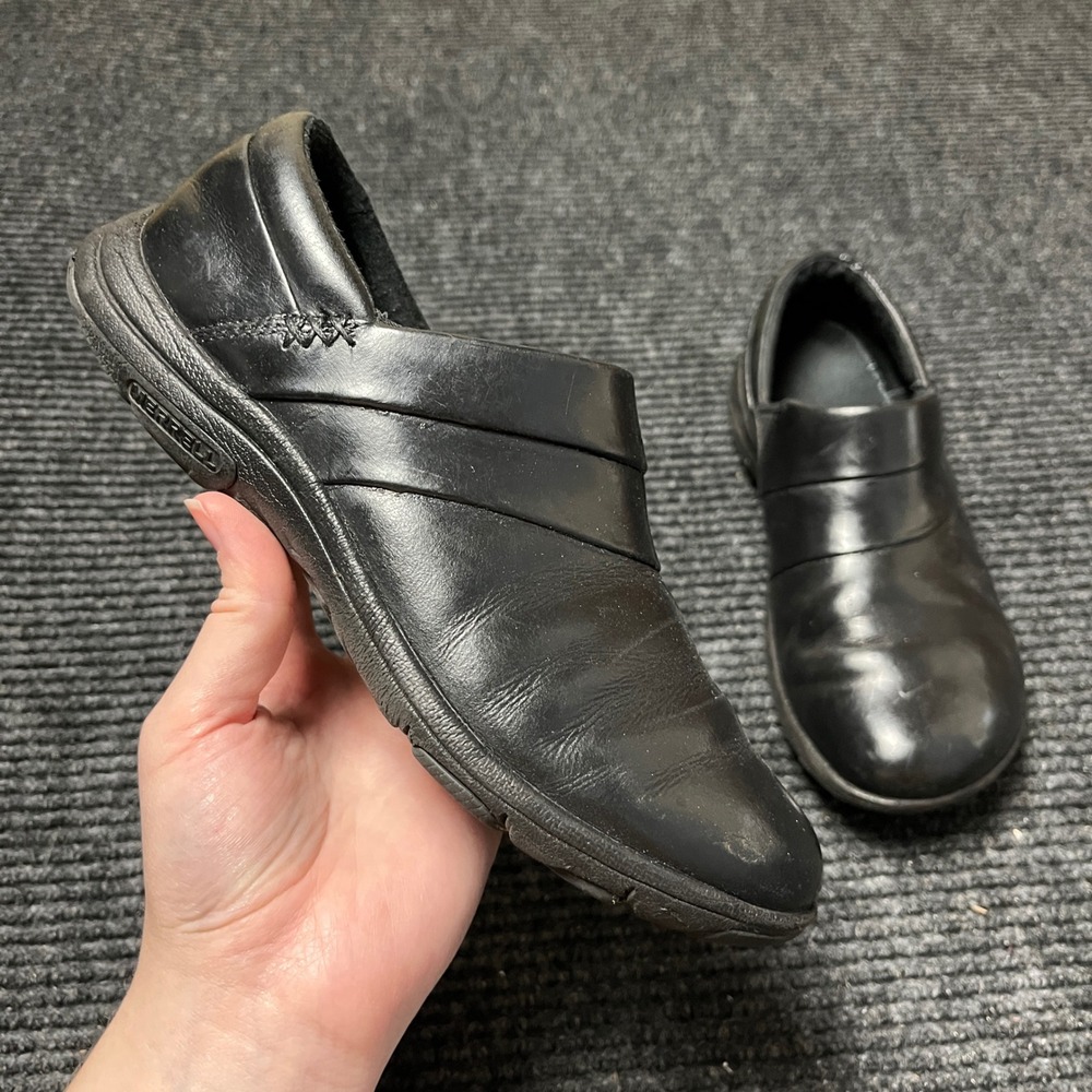 Merrell Encore Q2 Leather Slip On Clogs Women Size 6 Black J31334 Comfort Shoes
